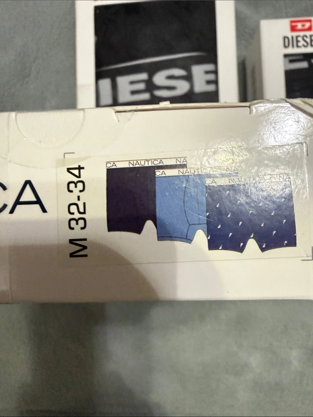 Nautica Men's White and Blue Logo Boxer Briefs - 3 Pack